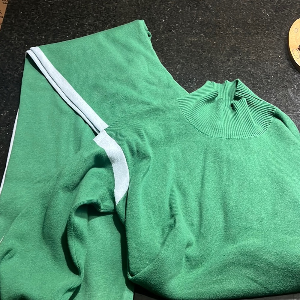 Matching green sweater set